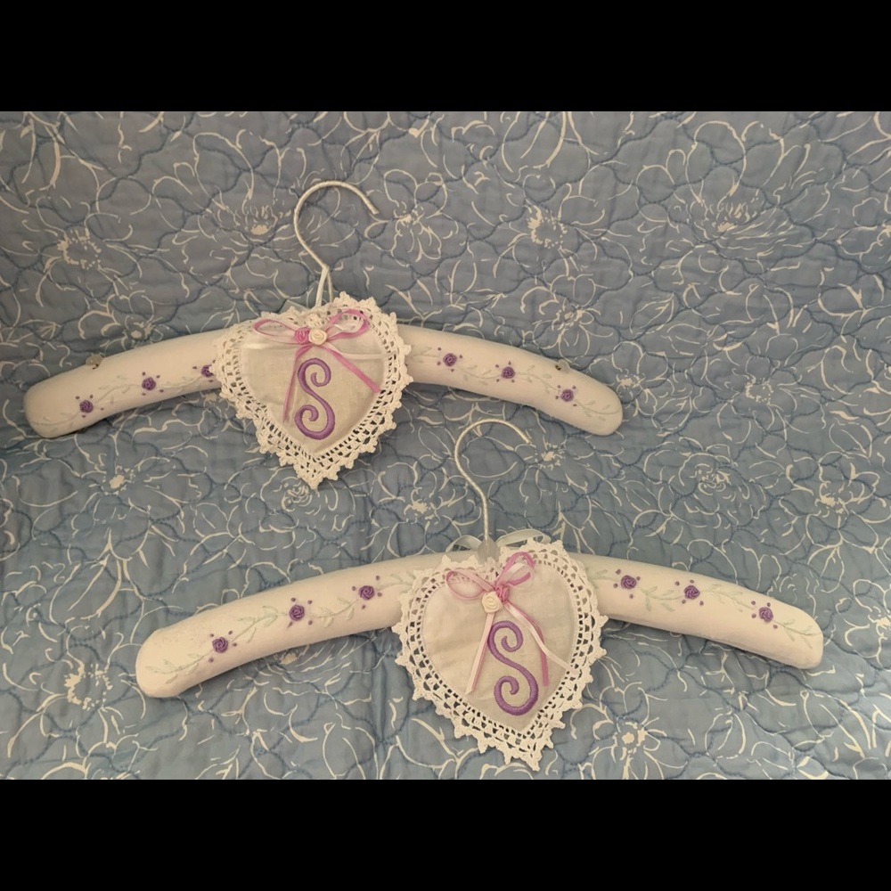 Padded clothing hangers set of 2 cottage chic